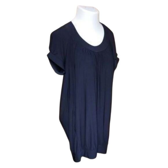 Tiana B. Solid Black Short Sleeve Light Weight Mini Balloon Dress Size Large L - Picture 4 of 5